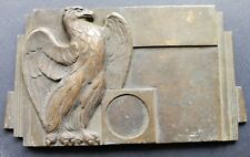 TARGA FASCISTA IN BRONZO P.N.F. AQUILA E FASCI LITTORI STILIZZATI PREMIO PREMIO DUCE