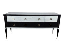 Cassettiera anni '60 con piano in Vetro e maniglie in Ottone | Modernariato 1960