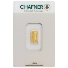 Lingottino d'Oro 1 Grammo 999.9 Purezza Sigillato C. Hafner
