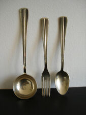 Tris di grandi posate da servizio in alpacca - vintage anni '50/'60