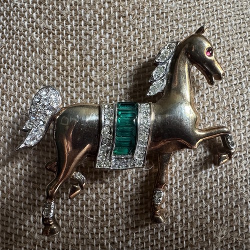 Spilla cavallo trifari corona - cavallo,