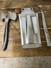 Fodero coltello da macellaio vintage APHIS in alluminio con coltello e tenderizzatore carne spedizione gratuita USA