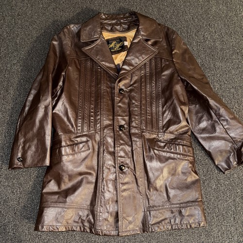 Cappotto giacca pelle marrone