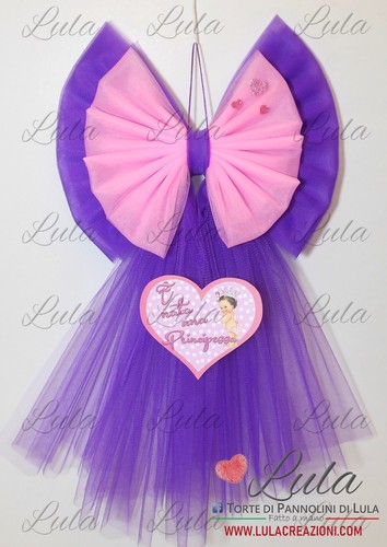 Fiocco nascita tulle - nascita,