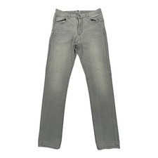 NN07 No Nationality JEANS TWO Uomo W33 L32 Grigio Sbiadito Skinny Fit Denim Elasticizzato