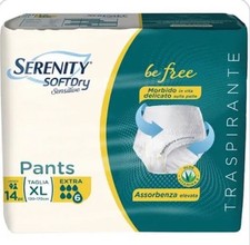 56 PANNOLONI PANTS A SLIP SERENITY SENSITIVE EXTRA TAGLIA XL 4 CONF.DA 14 PEZZI