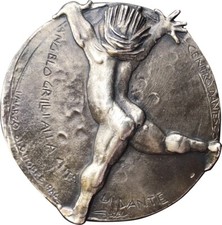 GRILLI ANGELO:rara medaglia del CENTRO DANTESCO di Ravenna , Ag 925, firmata