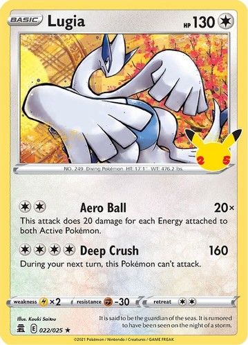 Lugia 022 025 pokemon - -,