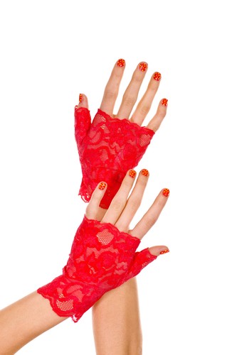 Rosso senza dita elasticizzato - senza,