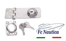 CERNIERA INOX CON SERRATURA E 2 CHIAVI PER GAVONE BARCA E GOMMONE