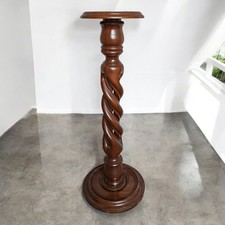 Piedistallo colonna legno vintage supporto piante tavolo rotondo h 100 cm alto decoro 