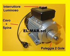 Motore Elettrico Monofase 2 HP 1,5 KW 1400 Giri Puleggia Interruttore BETONIERA
