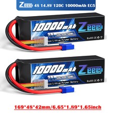 2x Zeee 14.8V 10000mAh 4S batteria lipo batteria EC5 120C for RC aereo camion auto