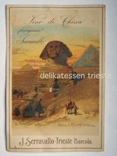 TRIESTE SERRAVALLO Barcola Vino di China Sphynx Pyramids Egypt Egitto cartolina