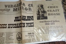 Chief crazy horse vecchio west stampa, riproduzione giornale anticata vintage  