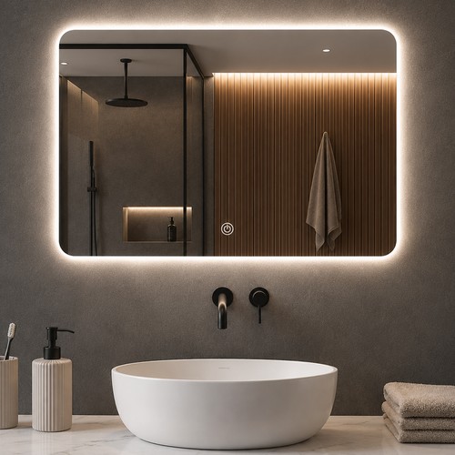 Specchio led rettangolare con - specchio,