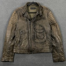 Polo Ralph Lauren Black Label Moto Giacca Pelle Uomo Medium Biker Pelle di Agnello