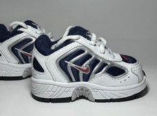 Scarpe da tennis Nike bambino ragazzo taglia 2C bianco blu retrò 2005 sneakers 312982-161