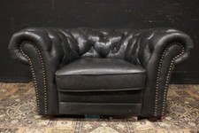 Bellissima poltrona /armchair / Chesterfield Chester  pelle nera / black leather