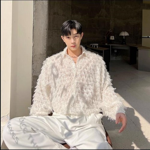 Top camicia coreano uomo - , moda