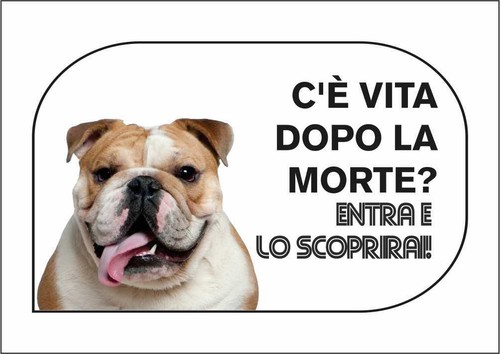 Cartello segnaletico bulldog - cartello,