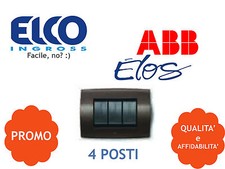 PLACCA SOFT. METAL 4 POSTI COLORE MARRONE HAVANA ABB ELOS