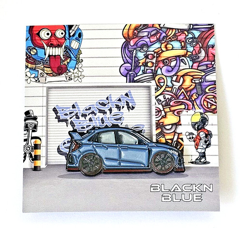 Blackn blue honda civic - honda,