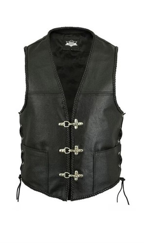 Gilet biker uomo vera pelle - uomo,