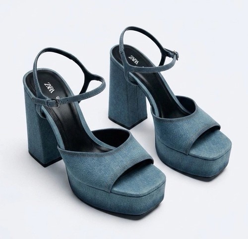 Sandali zara denim plateau - denim,