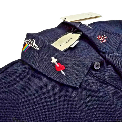 Polo piquet cotone gucci - piquet, di