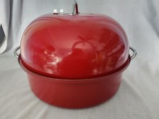 Nordic Ware Bollitore da Piano Cottura Affumicatore Rosso, Termometro, Libretto Istruzioni