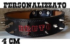 COLLARE CANE PER CANE CON BORCHIE  IN CUOIO TAGLIA GRANDE LARGO RESISTENTE 