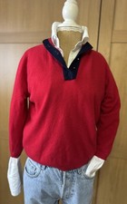 Maglione Ballantyne 100% Cashmere Rosso Scozia anni 50/60 S/M Vintage 