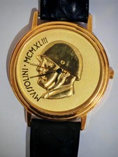 MUSSOLINI MCMXLIII MEN'S WATCH WORKING QUARTZ LIKE A NEW WATCH GOLD PLATED CASE 