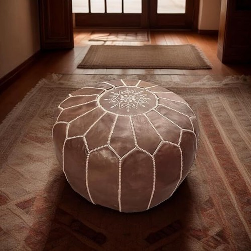 Pouf marocain cuir - en,