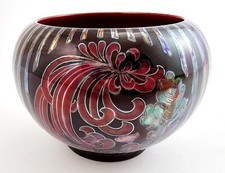 Cachepot in eosina multicolore Zsolnay - Firmato