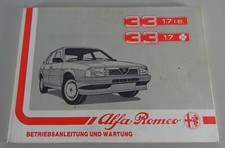 Manuale uso e manutenzione Alfa Romeo 33 1.7i.e. / 1,7 Quadrifoglio Verde Stand 10/1987
