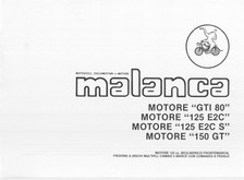 MANUALE ELENCO PARTI MOTORE MALANCA GTI 80 125 2C 125 E2C 150 GT (MA40)
