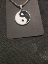 Collana acciaio inossidabile con pendente Yin Yang
