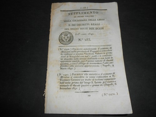 1842 regno due - 1842, sicilie