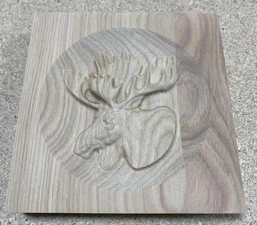 Testa alce incisione legno - di,