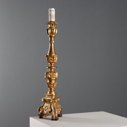Candelabro antico legno dorato - candelabro,