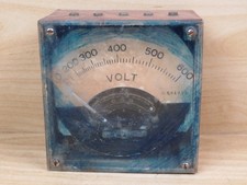 antico VOLTOMETRO CON SCATOLA IN LEGNO STRUMENTI DI MISURA CGS da quadro vintage