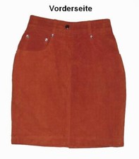 GONNA corta in PELLE / scamosciata - gonna in arancione stile jeans! taglia 32 circa
