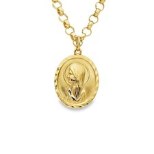 Ciondolo e collana Madonna in oro giallo 9 kt - 22" - 23,8 g