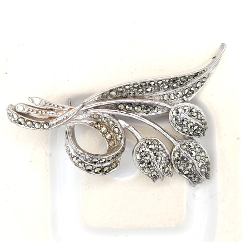 Spilla tulipano marcasite - spilla,