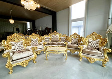 Set salone Empire King fatto a mano stile antico oro set divano per arredamento hall hotel