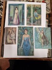 Leone Marcon (Bologna, 1895 - ?) 5 "figure " tecnica mista 17x12 V7 ^