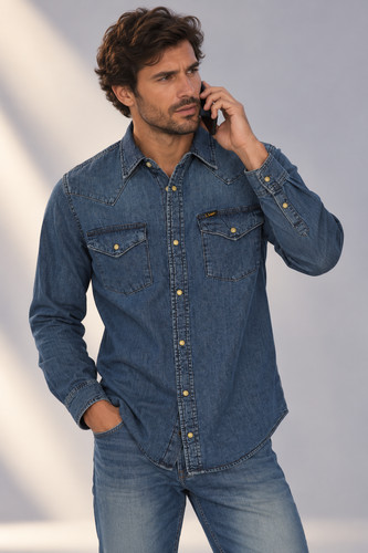 Camicia uomo lee jeans bottoni - camicia,