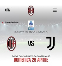 2 BIGLIETTI MILAN JUVE CON CRN